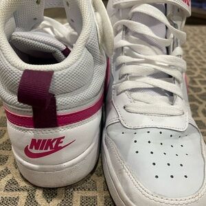 Nike Kids White and Pink Sneakers
